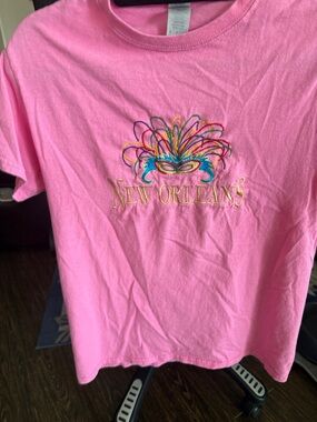 Pink New Orleans Embroidered Kids T-Shirt
